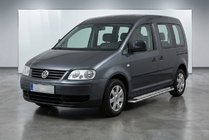 Volkswagen Caddy 2004-2010 гг. Боковые Подножки Maydos V2 (2 шт., Алюминий и Нержавейка) фото 1