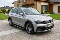 Volkswagen Tiguan 2016-2023 гг. Боковые Подножки Maya V1 (2 шт., Алюминий) фото 1