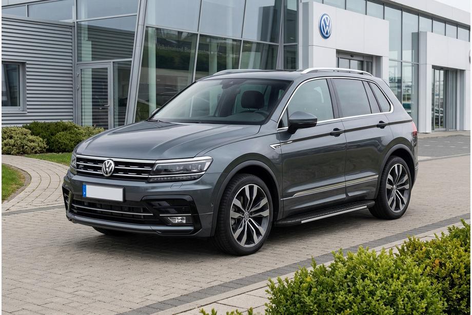 Volkswagen Tiguan 2016-2023 гг. Боковые Подножки Bosphore Grey (2 шт., Алюминий) Image
