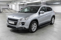 Peugeot 4008 2012-2017 гг. Боковые Подножки Allmond Black (2 шт., Алюминий) фото 1