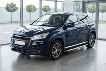 Peugeot 4008 2012-2017 гг. Боковые Подножки Maydos V1 (2 шт., Алюминий и Нержавейка) фото 1