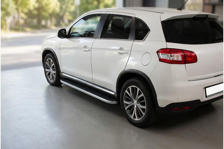 Peugeot 4008 2012-2017 гг. Боковые Подножки Tayga (2 шт., Алюминий) Image