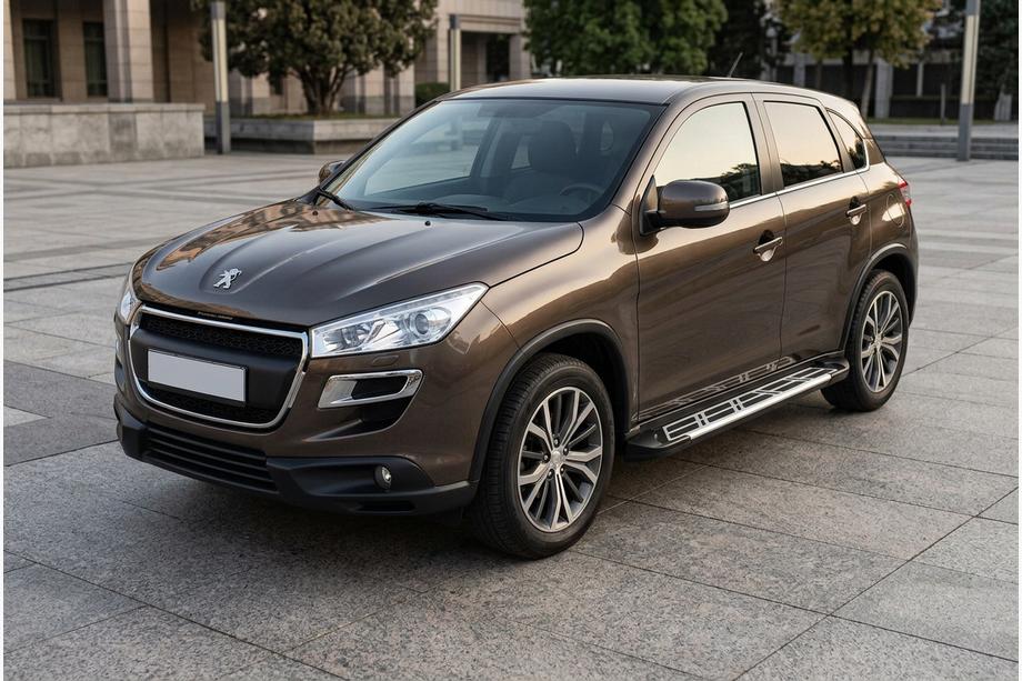Peugeot 4008 2012-2017 гг. Боковые Подножки Sunrise (2 шт., Алюминий) Image