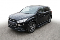 Peugeot 4008 2012-2017 гг. Боковые пороги Bosphorus Black (2 шт., алюминий) фото 1