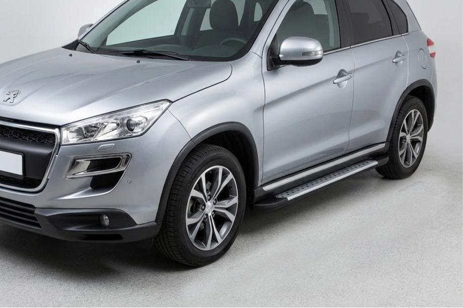 Peugeot 4008 2012-2017 гг. Боковые Подножки Тип X5 (2 шт., Алюминий) Image