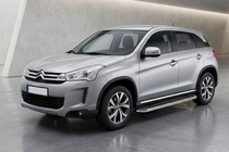 Citroen C-4 Aircross 2012-2017 гг. Боковые Подножки Maydos V1 (2 шт., Алюминий и Нержавейка) фото 1