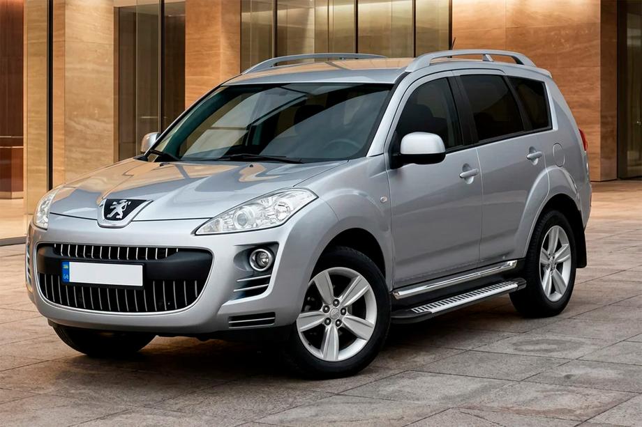 Peugeot 4007 2007-2013 гг. Боковые Подножки Line (2 шт., Алюминий) Image