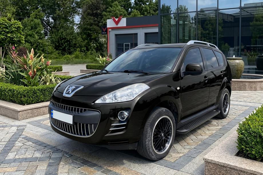 Peugeot 4007 2007-2013 гг. Боковые Подножки Allmond Black (2 шт., Алюминий) Image