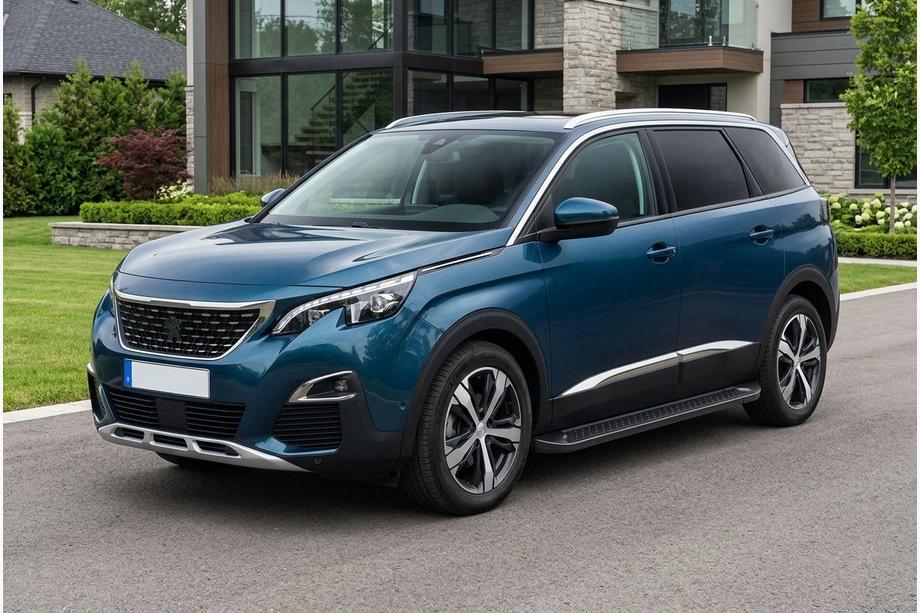 Peugeot 5008 2016-2023 гг. Боковые Подножки Allmond Black (2 шт., Алюминий) Image
