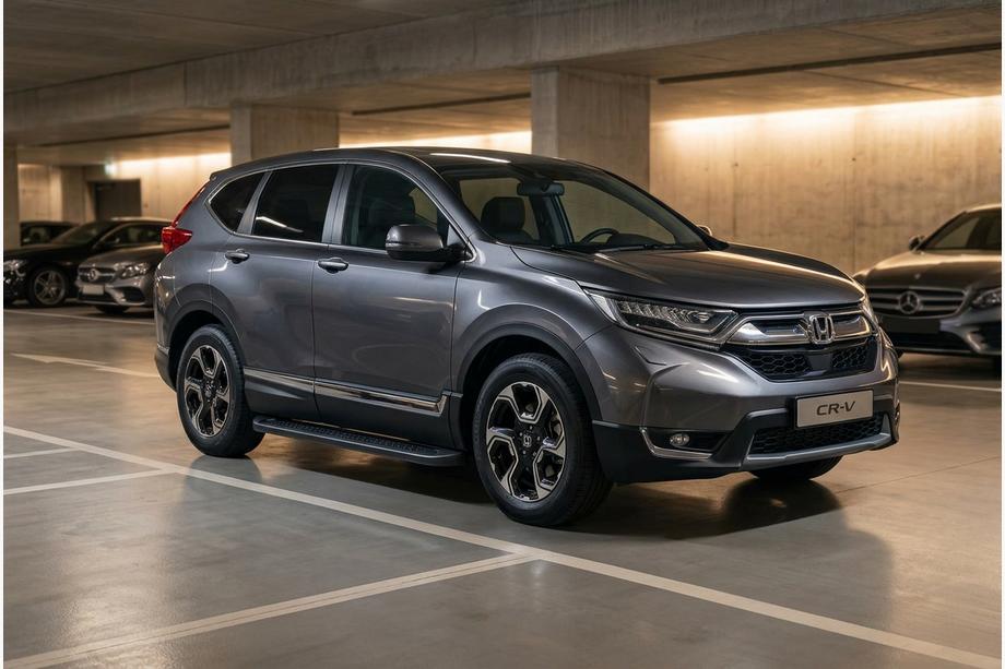 Honda CRV 2017-2022 гг. Боковые Подножки Allmond Black (2 шт., Алюминий) Image