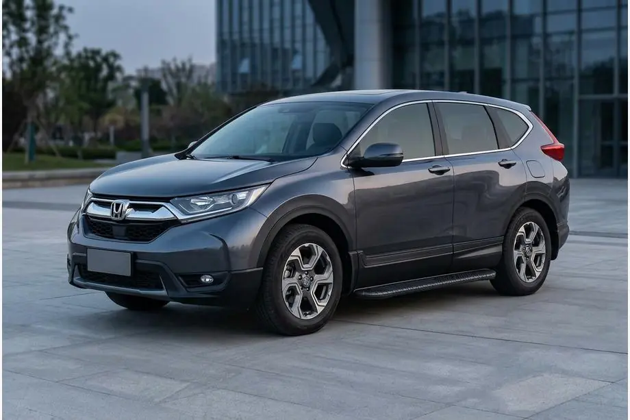 Honda CRV 2017-2022 гг. Боковые пороги Bosphorus Black (2 шт., алюминий) Image