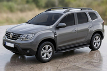 Renault Duster 2018-2024 гг. Боковые Подножки Bosphore Black (2 шт., Алюминий) фото 1