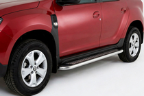 Renault Duster 2018-2024 гг. Боковые Подножки Maydos V2 (2 шт., Алюминий) фото 1