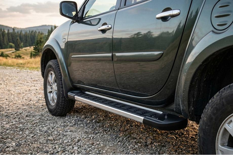 Fiat Fullback 2016- гг. Боковые пороги RedLine V1 (2 шт., алюминий) Image