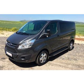 Боковые пороги Bosphorus Grey (2 шт., алюминий) Ford Custom 2013-2022 гг. фото 2