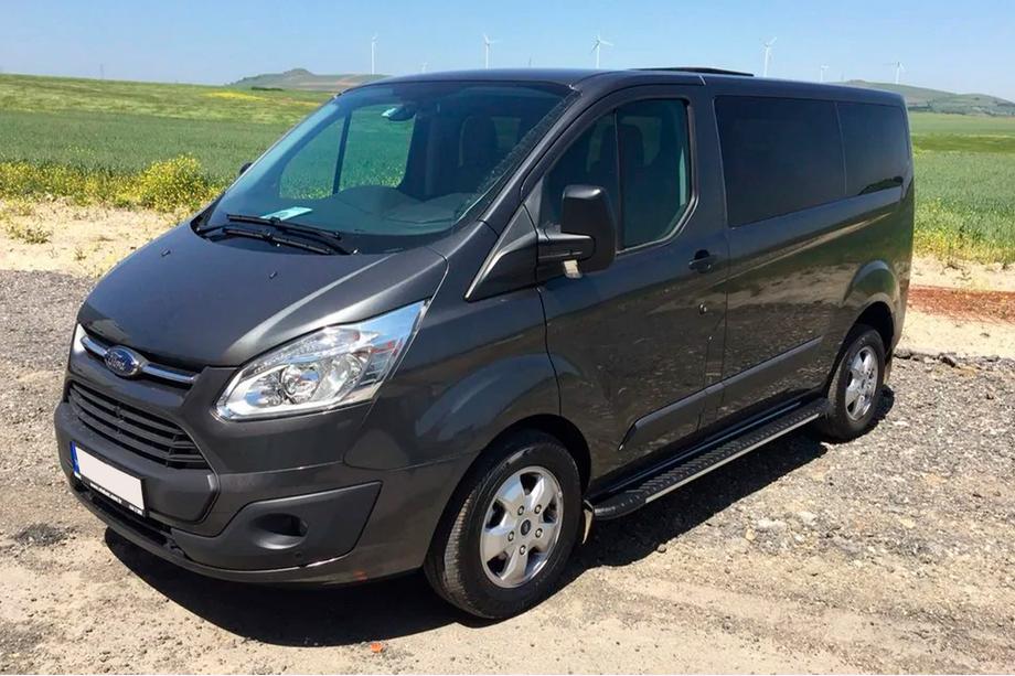 Ford Custom 2013-2022 гг. Боковые пороги Bosphorus Grey (2 шт., алюминий) Длинная База Фото 2