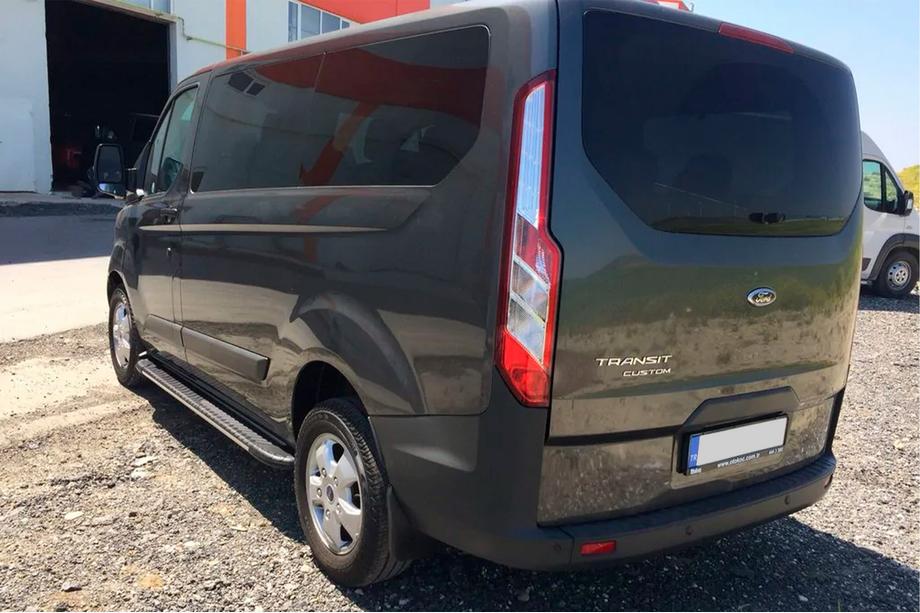 Ford Custom 2013-2022 гг. Боковые пороги Bosphorus Grey (2 шт., алюминий) Длинная База Фото 3