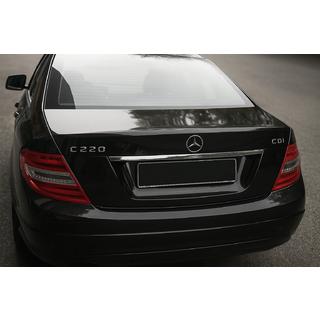 Хромированная накладка над номером (нержавейка) Mercedes C-class W204 2007-2015 гг. фото 1