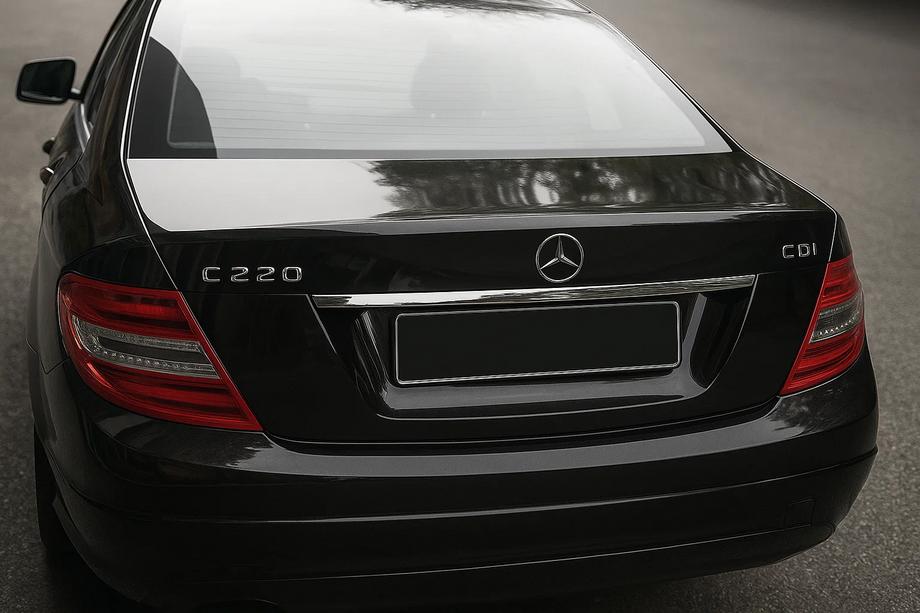 Mercedes C-class W204 2007-2015 гг. Хромированная накладка над номером (нержавейка) Image