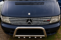 Mercedes Vito W638 1996-2003 гг. Хромированные Накладки на Решетку (V-class, Нержавейка) фото 3