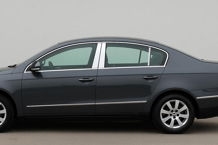 Volkswagen Passat B6 2006-2012 гг. Накладки на дверные стойки из нержавеющей стали (SD) Image