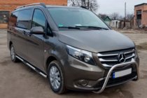 Mercedes Vito/V-class W447 2014- гг. Боковые трубы 2 шт., нержавейка d60, Длинная база (L3) фото 3