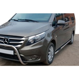 Боковые трубы 2 шт., нержавейка Mercedes Vito/V-class W447 2014- гг. фото 1