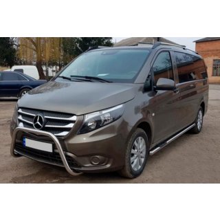Боковые трубы 2 шт., нержавейка Mercedes Vito/V-class W447 2014- гг. фото 2