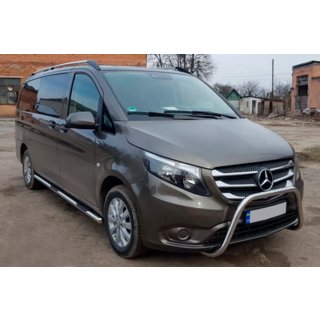 Боковые трубы 2 шт., нержавейка Mercedes Vito/V-class W447 2014- гг. фото 3