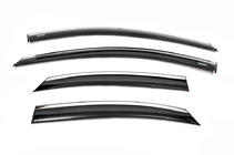 Ford Focus II 2008-2011 гг. Ветровики с хромированным молдингом SD/HB (4 шт, Niken) фото 1