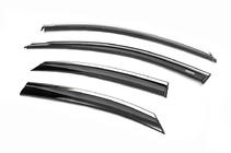 Ford Focus II 2008-2011 гг. Ветровики с хромированным молдингом SD/HB (4 шт, Niken) фото 2