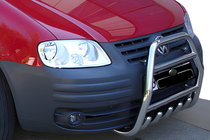 Volkswagen Caddy 2004-2010 гг. Кенгурятник QT007 (нержавейка) фото 1