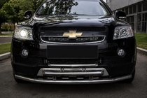Chevrolet Captiva 2006-2019 гг. Передняя тройная защита (нерж. сталь) фото 1