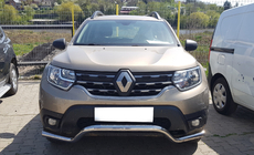 Renault Duster 2008–2017 гг. Передняя защита ST012 (нержавейка) фото 1