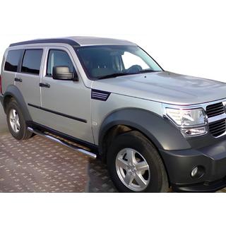Боковые трубы (2 шт., нержавейка) Dodge Nitro 2006-2011 гг. фото 1