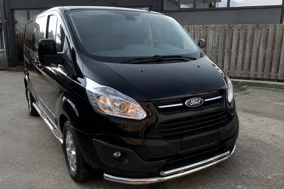 Ford Custom 2013-2022 гг. Передняя защита ST014 (нержавейка) 60/60 мм Image