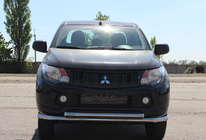 Mitsubishi L200 2015-2024 гг. Передняя защита ST014 (нержавейка) фото 1