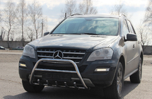 Mercedes ML W164 2005-2011 гг. Кенгурятник WT003 (нержавейка) фото 4