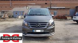 Mercedes Vito/V-class W447 2014- гг. Передняя защита ST014 (нержавейка) фото 4