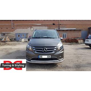 Передняя защита ST014 (нержавейка) Mercedes Vito/V-class W447 2014- гг. фото 4
