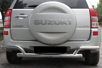 Suzuki Grand Vitara 2005-2017 гг. Задняя защита AK005-2 (нерж. сталь) фото 1