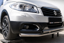 Suzuki SX4 S-Cross 2013-2016 гг. Передняя защита ST014 (нерж) фото 2