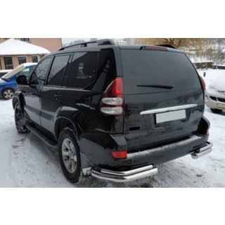 Задние двойные уголки AK003-2 (2 шт., нержавейка) Toyota Land Cruiser Prado 120 2002-2009 гг. фото 3