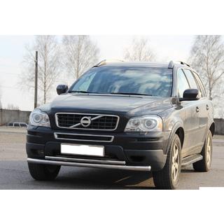 Передняя защита ST014 (нержавейка) Volvo XC90 2002-2014 гг. фото 1
