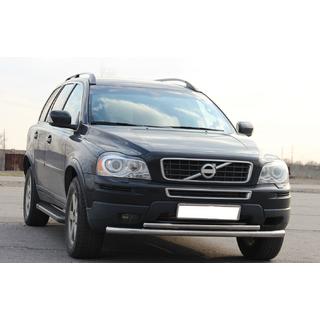 Передняя защита ST014 (нержавейка) Volvo XC90 2002-2014 гг. фото 2