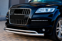 Audi Q7 2005-2015 гг. Передняя защита ST017 (нержавейка) фото 1