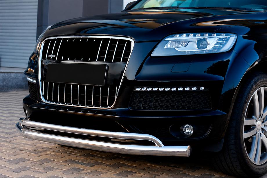 Audi Q7 2005-2015 гг. Передняя защита ST017 (нержавейка) Image