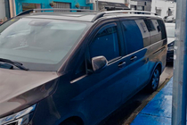 Mercedes Vito/V-class W447 2014- гг. Рейлинги Хром CAN Оригинальный Дизайн (Металлические Ножки) фото 6
