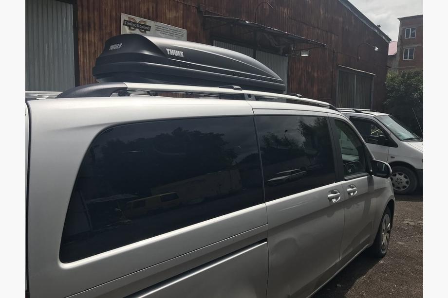 Mercedes Vito/V-class W447 2014- гг. Рейлинги Хром CAN Оригинальный Дизайн (Металлические Ножки) Средняя База (LONG) Фото 2