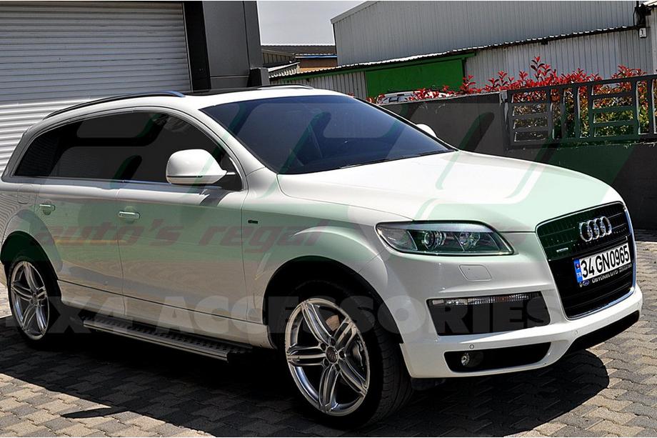 Audi Q7 2005-2015 гг. Боковые пороги Allmond Grey (2 шт., алюминий) Фото 5